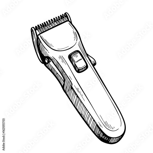 Vintage sketch of a beard trimmer  