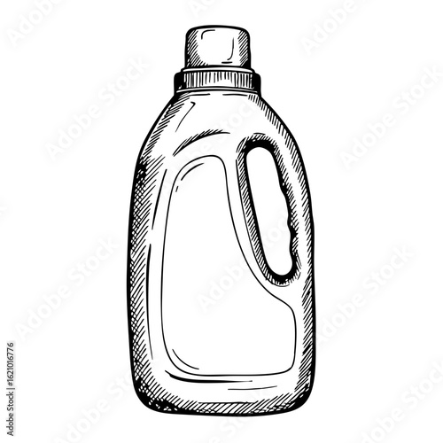 Laundry detergent bottle vintage sketch design  
