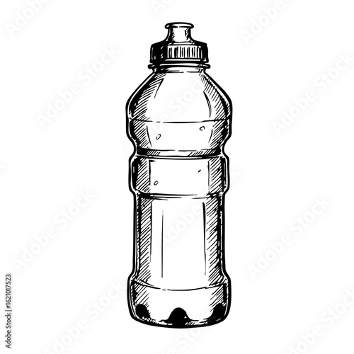 Vintage sketch of a sports drink bottle  