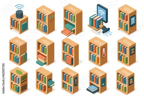 Wireless bookshelf sliding innovations assistant vector digital removal icon material smart motorized