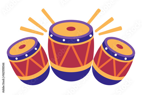 Traditional Festival Drums for Parade Illustration