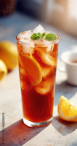 Wallpaper Mural Refreshing iced tea with lemon and mint. Torontodigital.ca
