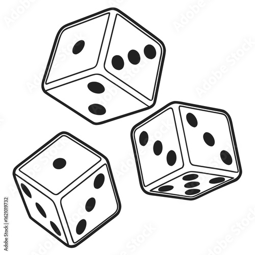 "3D Dice Rolling Animation Isolated on Transparent Background"