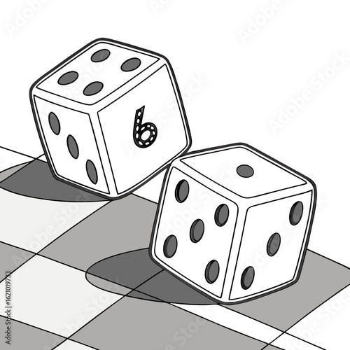"3D Dice Rolling Animation Isolated on Transparent Background"