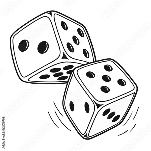"3D Dice Rolling Animation Isolated on Transparent Background"