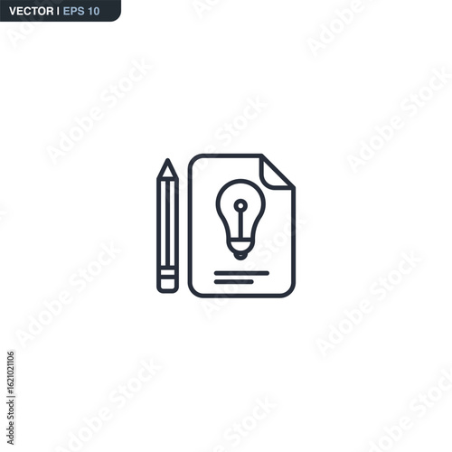 Draw idea, linear style sign for mobile concept and web design