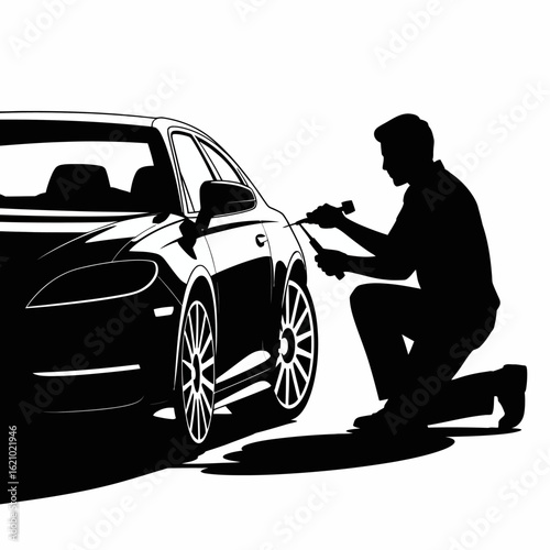 Car Maintenance Silhouette
