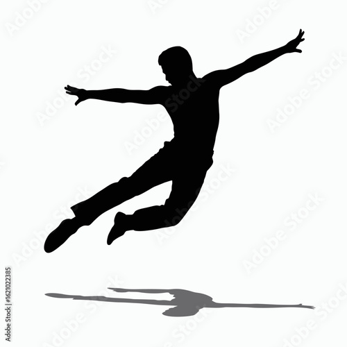 Dynamic Dance Silhouette in Air