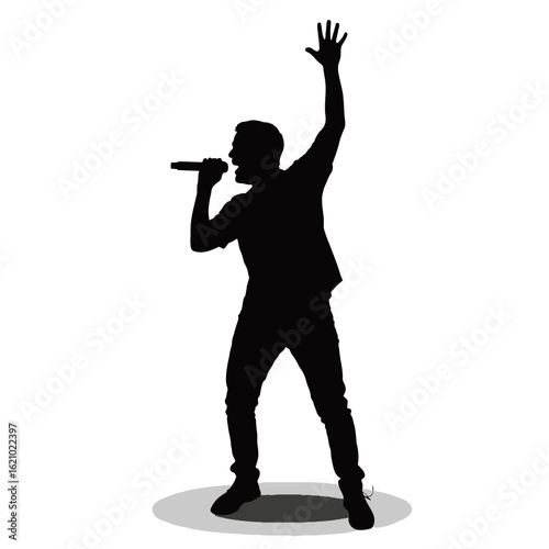 Dynamic Singer Silhouette with Microphone
