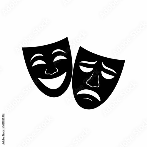 Theater Masks Symbolizing Comedy and Tragedy Art