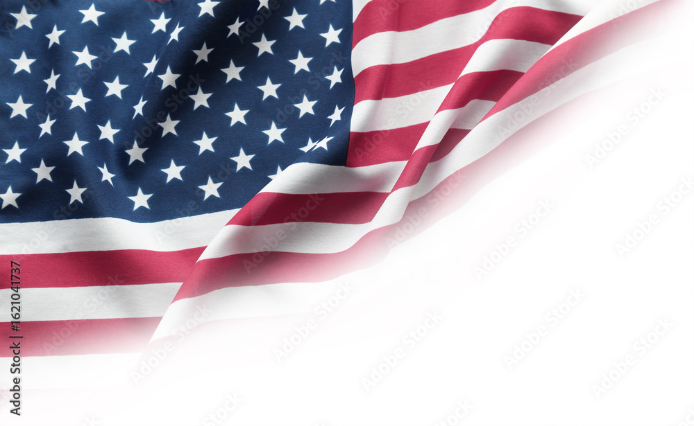 Fototapeta premium American flag on white