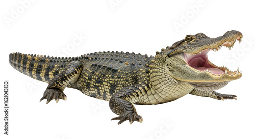 Photography Isolated Alligator with Open Mouth