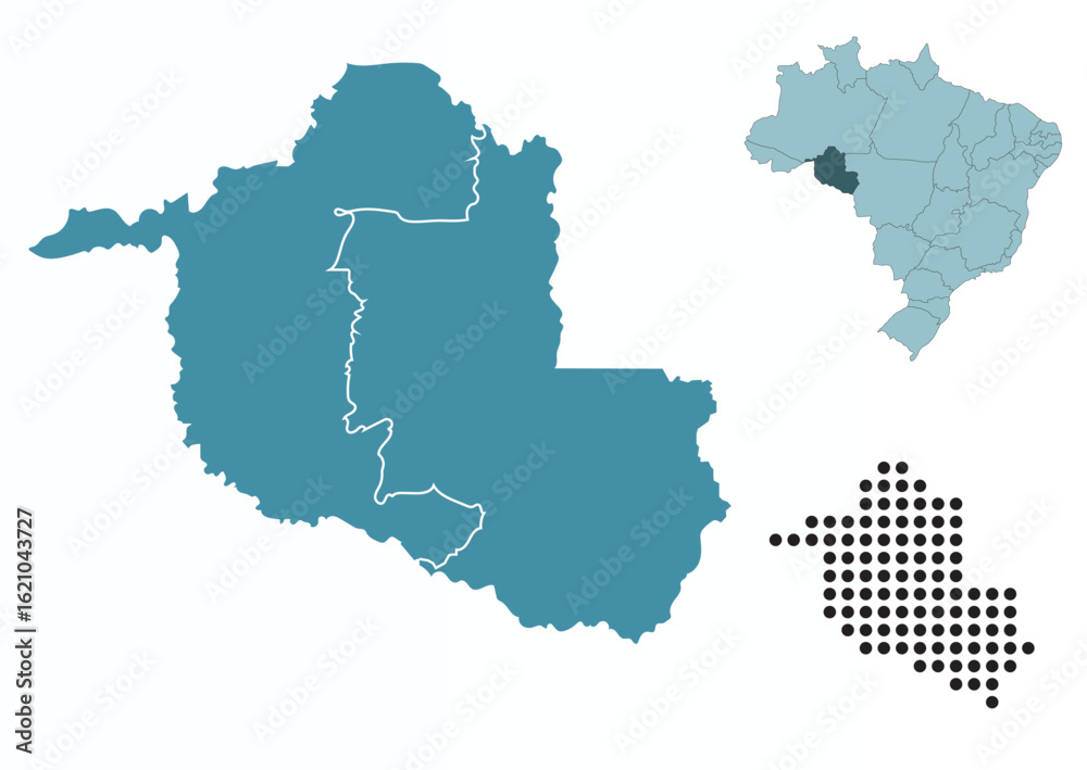 Fototapeta premium Set maps of Rondonia state