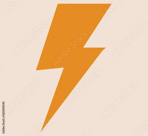 Lightning Bolt Orange Thunder Icon Vector Flash Speed Electric Power Symbol Design Element