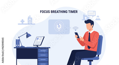 Using Digital Mindfulness App At Work For Relaxation And Stress Reduction