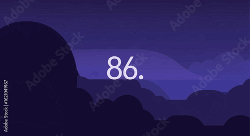 Stylized Nighttime Cloudscape With Numerical Designation On Serene Backdrop