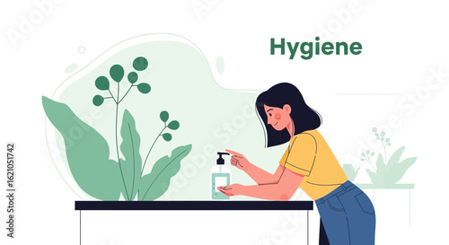 Woman Applying Sanitizer For Coronavirus Prevention And General Hygiene Practice