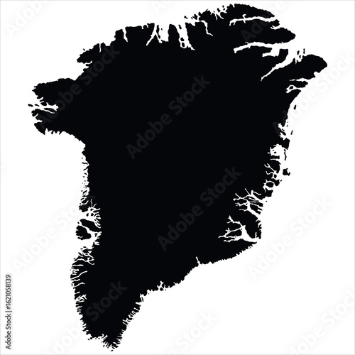Greenland Sillouette Vector isloated On White Background