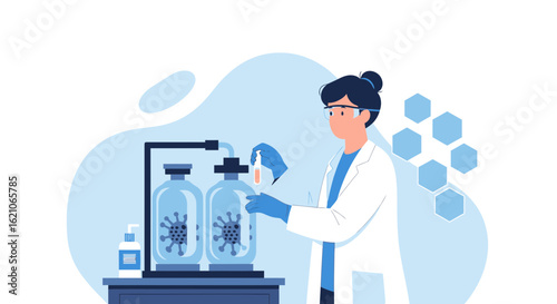 Scientific Advancements Woman Scientist Working on Virus Vaccine Development