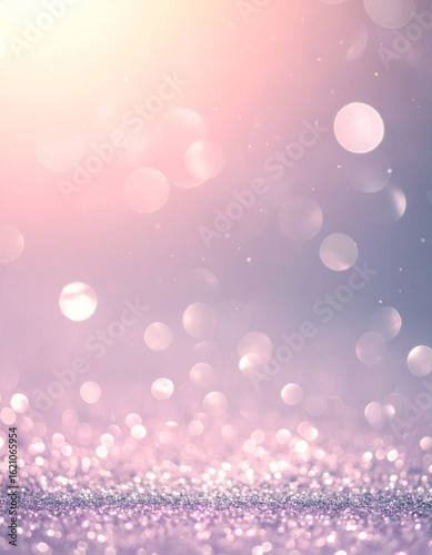 Abstract Background of Pink and Purple Glitter Sparkles with Bokeh Effect