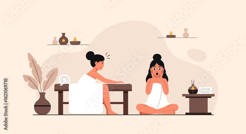 Relaxing Day At The Spa With A Friend In A Calm And Peaceful Setting