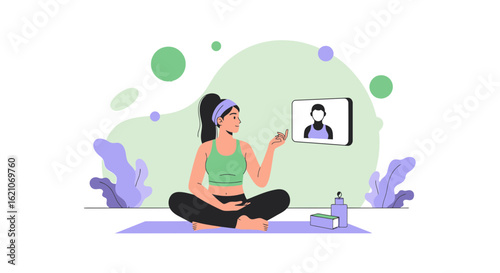 Online Yoga Session With Instructor Provides Personal Wellness Practice