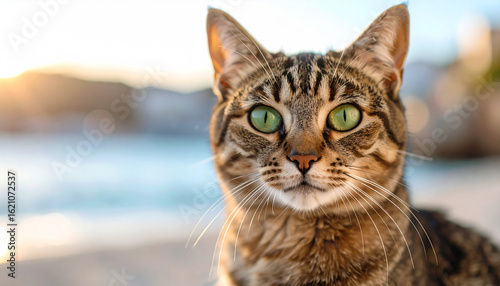 Domestic Cat Staring Directly at Camera