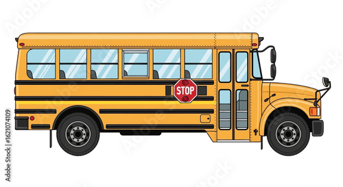Iconic Yellow School Bus Illustration Transporting Education and Memories