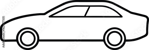 car icon outline vector illustration on transparent background