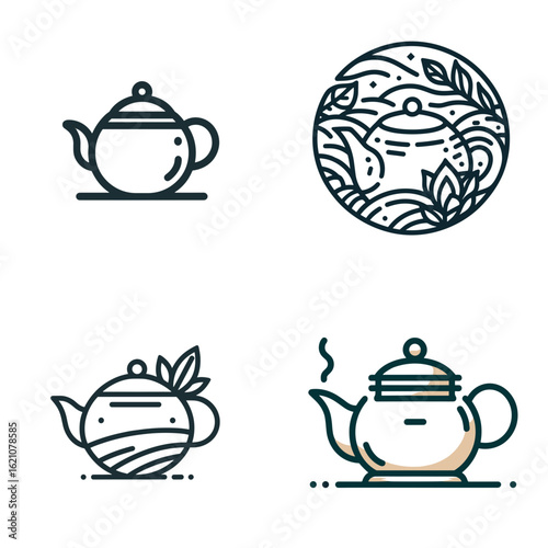 Yixing teapot illustrations in various styles and designs  
