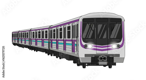 Modern subway train illustration Commuting with style on urban public transportation for city dwellers