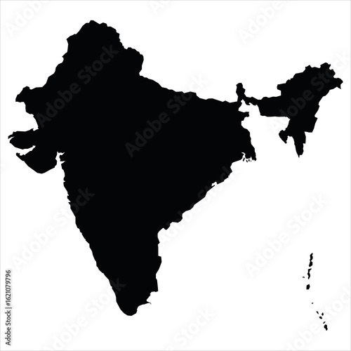 India Sillouette Vector Isloated On White Background