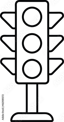 trafficlight icon outline vector illustration on transparent background