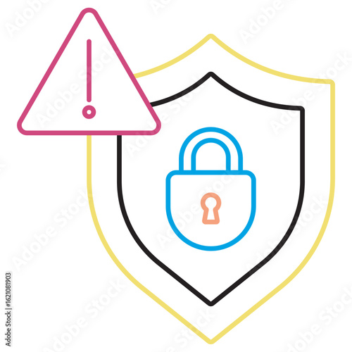 Security Threat Icon, Identifying and Preventing Security Threats, Understanding Modern Security Threat Landscapes, vector