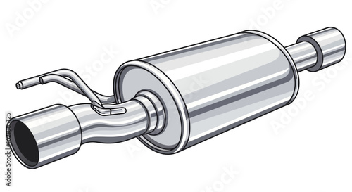 Exhaust Muffler System Component for Automotive Vehicles - Detailed Illustration