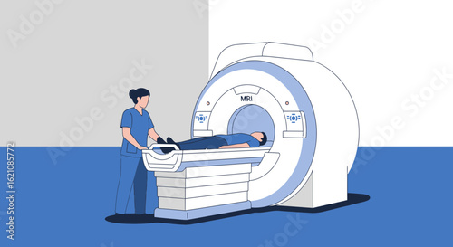 Medical Mri Scanner Scan Machine For Diagnostic Radiology Imaging Procedure