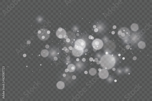 Glowing White Particle Lights Effect with Transparency