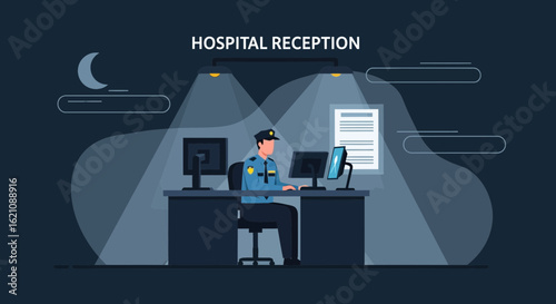 Late Night Vigil Security Staffing Hospital Reception Desk Surveillance