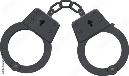 Handcuffs symbolizing law enforcement and security restraint tools in vector format