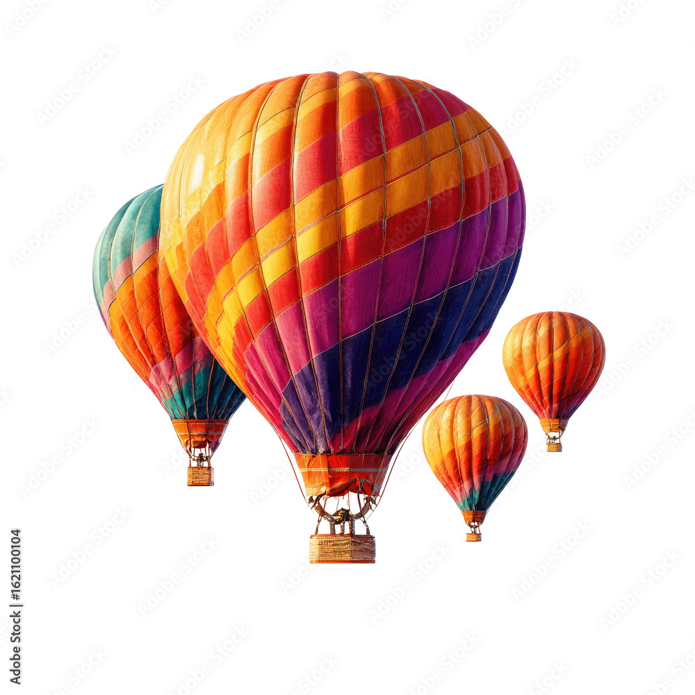 Naklejka premium Colorful hot air balloons against black background (1)