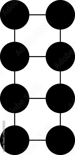 Circular dots arranged in a tilted grid pattern.