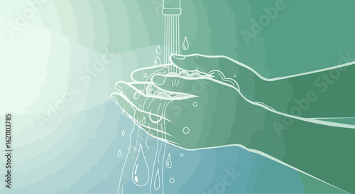 Hand Hygiene Simple Illustration Against Germs For Health Awareness