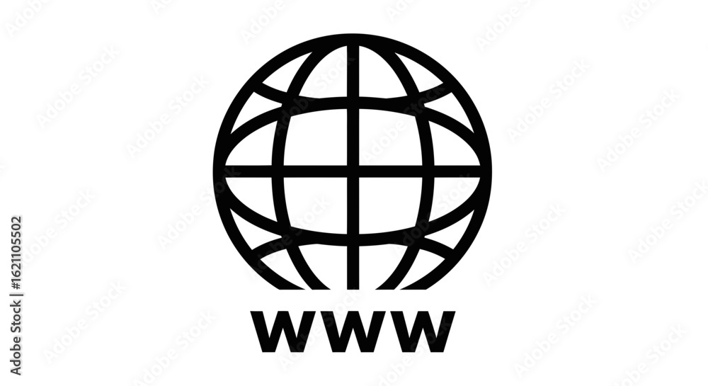 Fototapeta premium Www globe icon isolated on white background