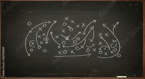 Chalkboard Football Play Strategy - Vintage textures