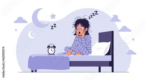 Girl Waking Up Suddenly In The Middle Of The Night Due To Insomnia