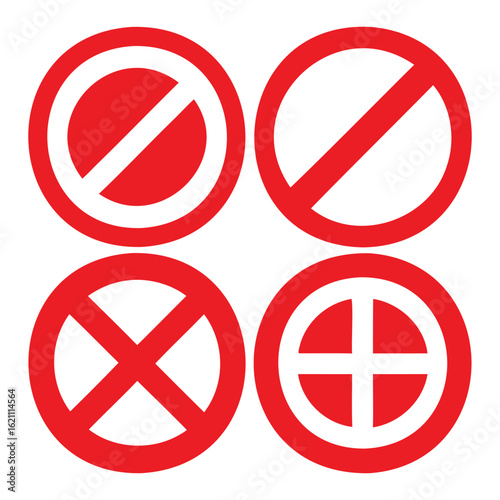 Red prohibition signs, restriction symbols, forbidden icons on white background Free Download Red prohibition signs, restriction symbols, forbidden icons on white background - GFXLoad