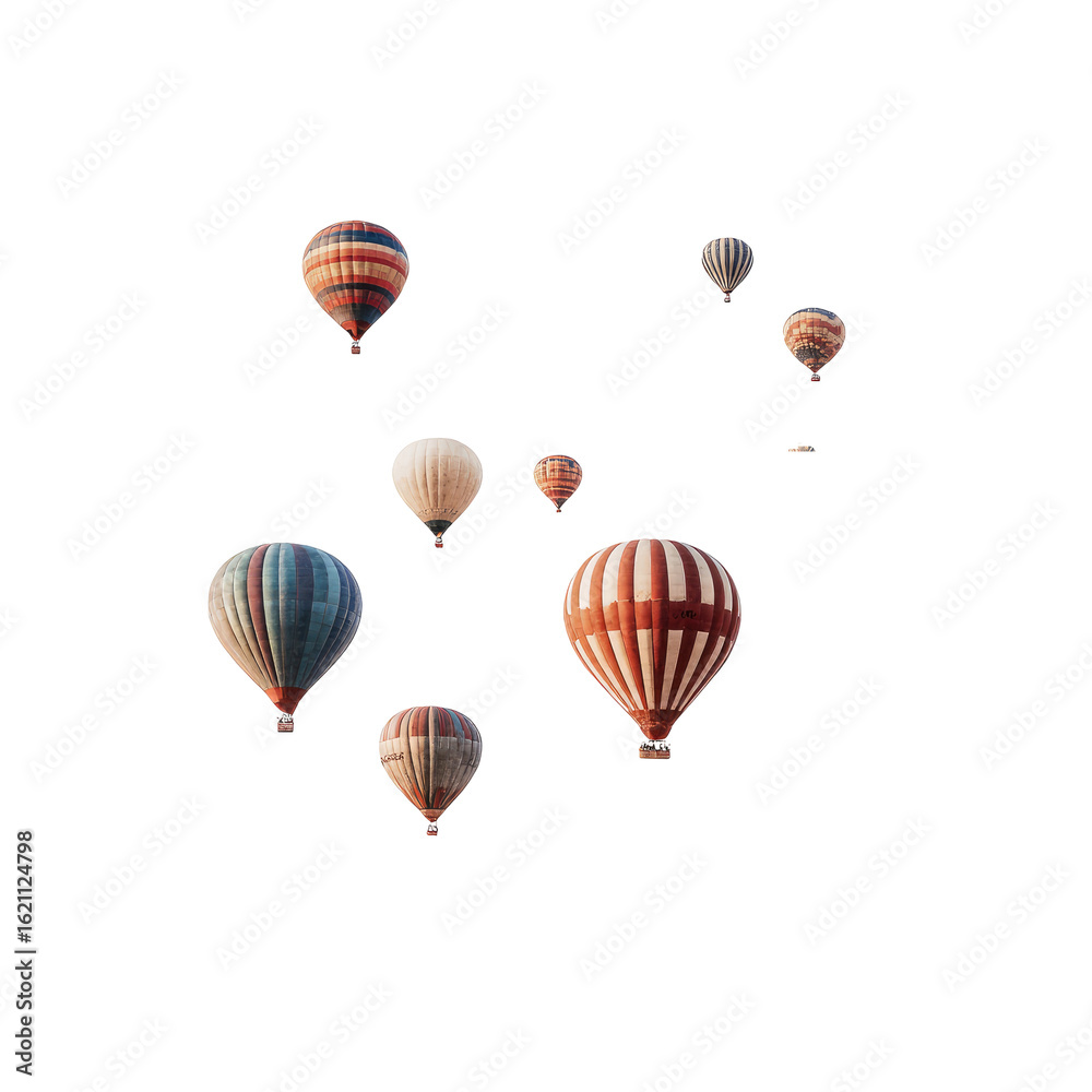 Fototapeta premium Hot air balloons scattered in the sky