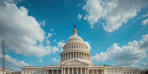 Historic capitol building washington d.C. Architectural photography clear skies wide angle civic pride