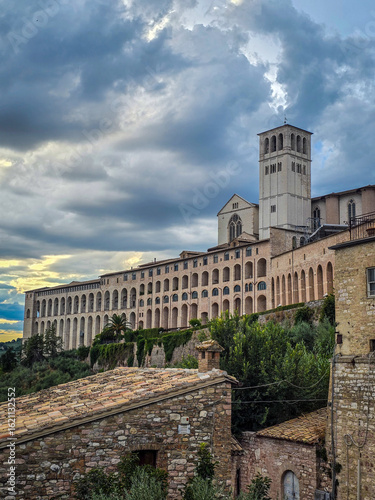 Incredible view on Assisi city. City of peace