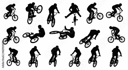 BMX Stunt Silhouettes Set